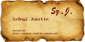 Szőnyi Jusztin névjegykártya